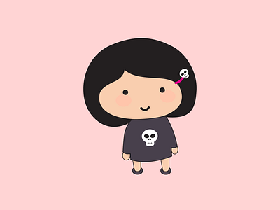 Smiling Deviously cute flat illustration sticker art vector