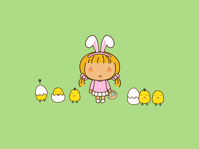 Happy Easter character creation cute graphic art illustration vector