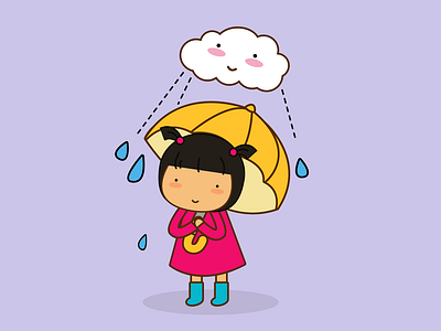 Rainy Day cute design flat graphic art illustration vector