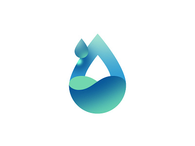 Water and sanitation Logo blue drop gradient identity logo water