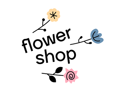 Flower shop branding flower flowers flowershop logo retail shop