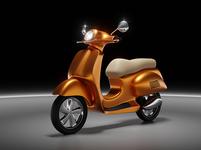 Signor Vespa 🛵🛵 3d 3d modelling blender blender3d candy design orange photoreal scooter shiny vespa