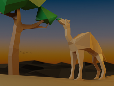 Camel 🐪🐪 3d 3d modelling blender blender3d camel low poly wallpaper