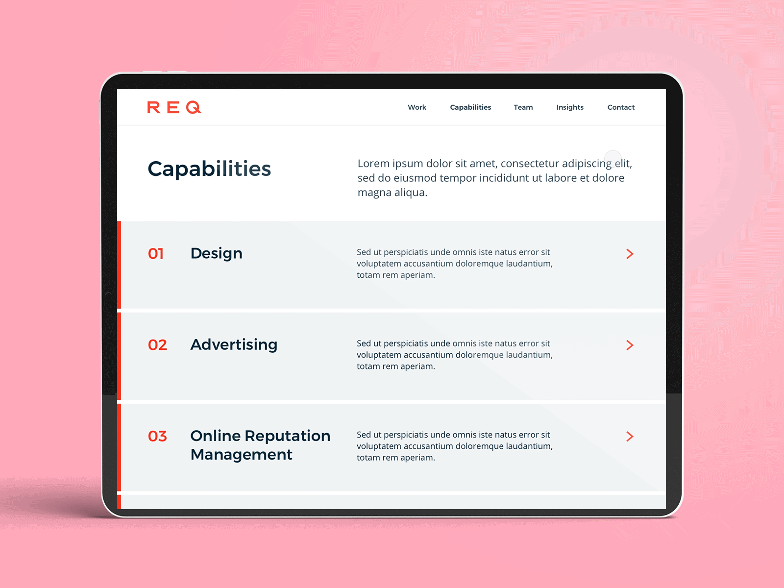 REQ Concept 01 interaction design prototype ui ux website
