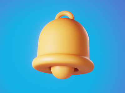 Bell (3D icon) 3d 3d art alert blender c4d icon modeling notification render