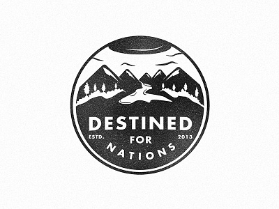 Destined For Nations Logo Design brand branding crest design identity illustration logo mountains nature rebrand texture vintage