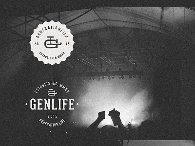 GenLife Branding badge brand branding church handmade logo monogram outdoors stamp texture vintage youth group