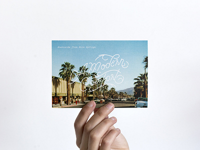 A Modern Comfort / Ace Hotel Palm Springs Collaboration Card beautiful debut goodtype graphic design handlettering lettering script stamp typography vintage