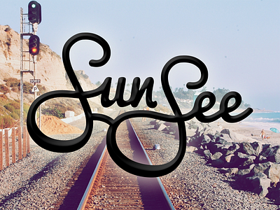 Sun See font glasses illustration logo typography