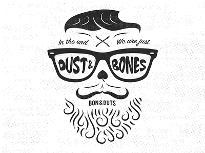 Dustnbones dust n bones half tone illustration t shirt typography wayfarer