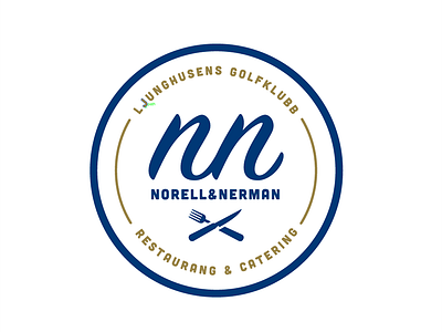 NN Logo badge catering fork knive logo logotype monogram restaurant