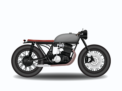 Motorcycle bobber custom illustration illustrator mc motorcycle