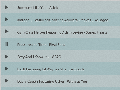 List list music ui web website