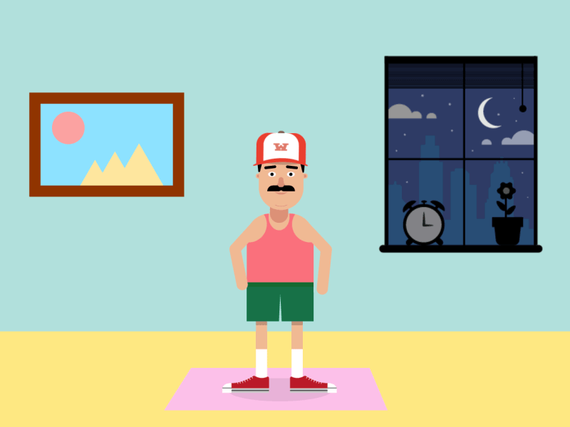 Squats after effects animation character gif illustrator