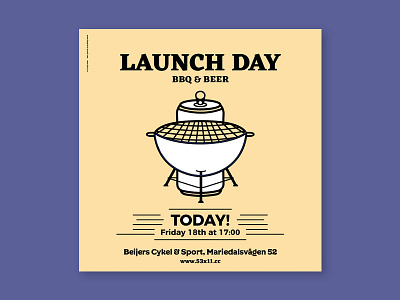 53x11 Launch 53x11 ad advertisement barbecue bbq beer cycling grill illustration illustrator type typography