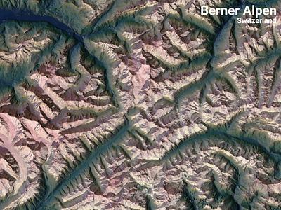 2-dimensional mountains. Part of the Bernese Alps
