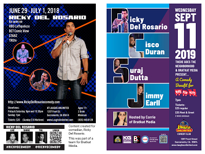 Ricky Del Rosario digital and print media comedian design event flyer illustrator indesign layout photoshop