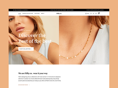 Fiffty - Jewelry Store bytestechnolab customdesign ecommerce estore figma jewelry jewelrystore jewelrytheme uikit