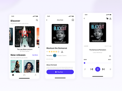 Audio Book app design application bytestechnolab figma mobileapp