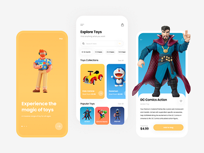Toys eCommerce App app design bytestechnolab ecommerce figma mobile