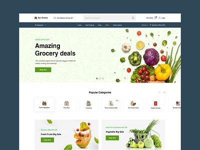 Grocery eCommerce Website ecommerce figma grocery hypermarket ui uiux vergetables websitedesign xd