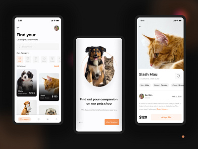 Pet Shop Design android appdesign bytestechnolab figma ios mobile mobileapp ui uiux