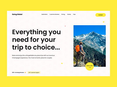 Going Global - Trip Planner Website Header Concept bytestechnolab figma header headerdesign planning trip websiteheader