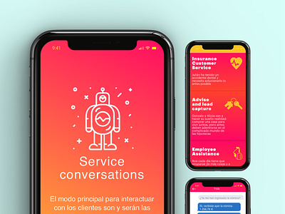 Chatboot boot chatbot color design mobile app orange pink ui