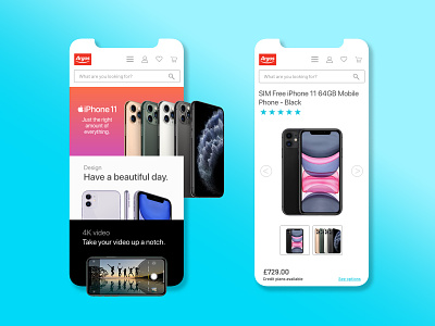 Argos online shop in mobile version protoype adobe xd electronic electronics iphone iphone 11 iphone 11 pro online online store shop ui uidesign ux web design webdesign