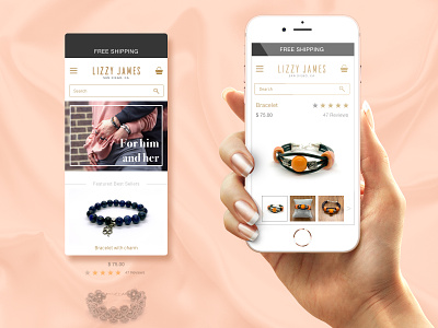 Mobile Website For Jewelry Shop adobe xd app apple bracelet charm jewellery jewelry mobile ui prototype silk ux