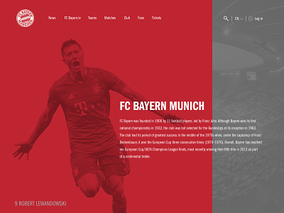 FC Bayern Munich Landing Page Prototype adobe xd bayern bayern munich deutschland fifa football german landing page landingpage lewandowski ui ux webdesign