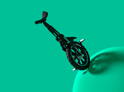 OneWheel Concept 3d 3d art ball bike black blender green render unicycle visualization wheel