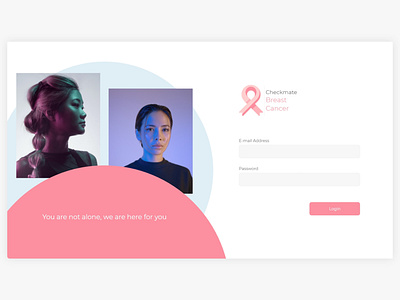 Login breast cancer cancer checkmate chess girls login ui uiux web design womens