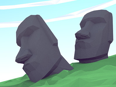 Easter blender easter easter island low poly lowpoly