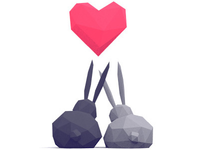 Easter, part two blender bunnies bunny easter heart love low poly spring
