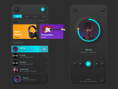 Neomorphism Music Player design ui