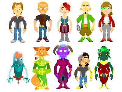 Characters concept art illustration vector