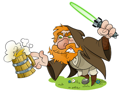 Jedi dwarf art cartoon illustration