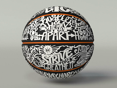 Basketball of inspiration 3d art advertising basketball cgi cinema4d hand drawn lettering nike type design