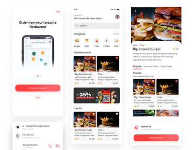 Food Delivery App Concept delivery delivery app food food app food delivery app food mobile app restaurant ui user experience user interface ux