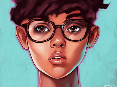 Digital art / Girl with glasses