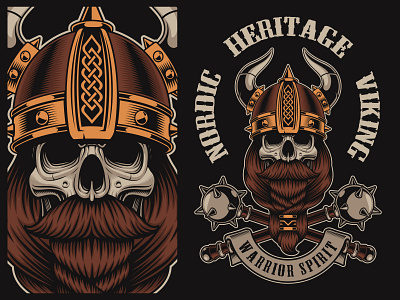 Design for t-shirt skull in a viking helmet by Natali Shtern on Dribbble