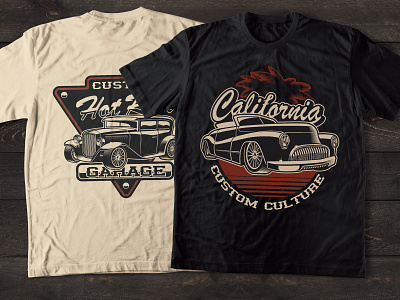 castom classic car design hot rod illustration logo tshirt vector vintage