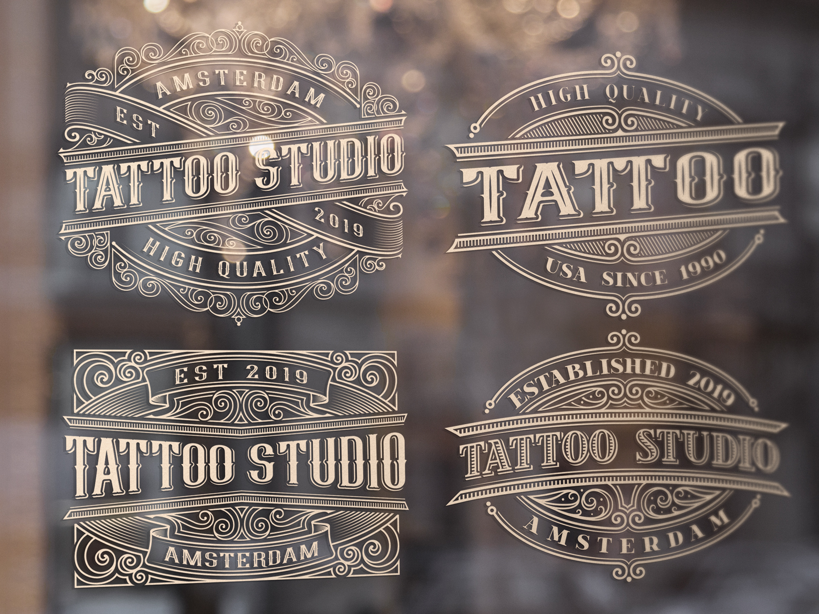 Set of vintage tattoo emblems by Natali Shtern on Dribbble