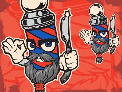 Vector illustration of the character barber