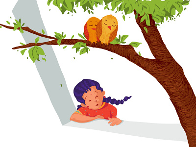 Morning Illustration birds characterdesign childhood digital illustration digitalart india indian characters kids illustration morning nature numbers picturebook pleasant school school days trees