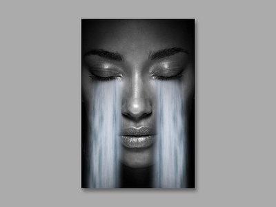 Cry a waterfall - Poster collage creative graphic design inspiration poster socialmedia waterfall