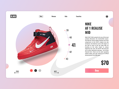 Nike Sneakers for (Kink) adidas colors fashion figma firstshot gradients new nike air offwhite online store puma red reebok sneakers typogaphy uidesign user friendly uxdesign uxui webdesign
