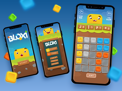 Bloxi - iOS mobile game app design bitnoise bloxi design development gamedesign illustration