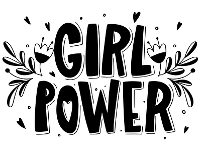 Girl Power cutting file design digital digital lettering flowers girl power hand drawn illustration lettering logo print prints svg